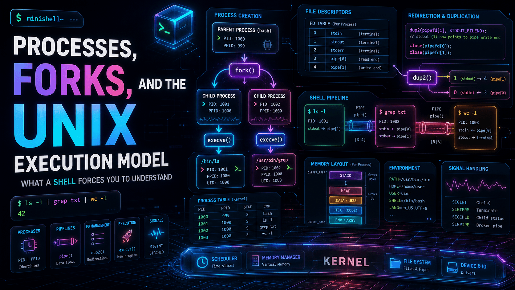 Processes, Forks, and the Unix Execution Model: What a Shell Forces You to Understand